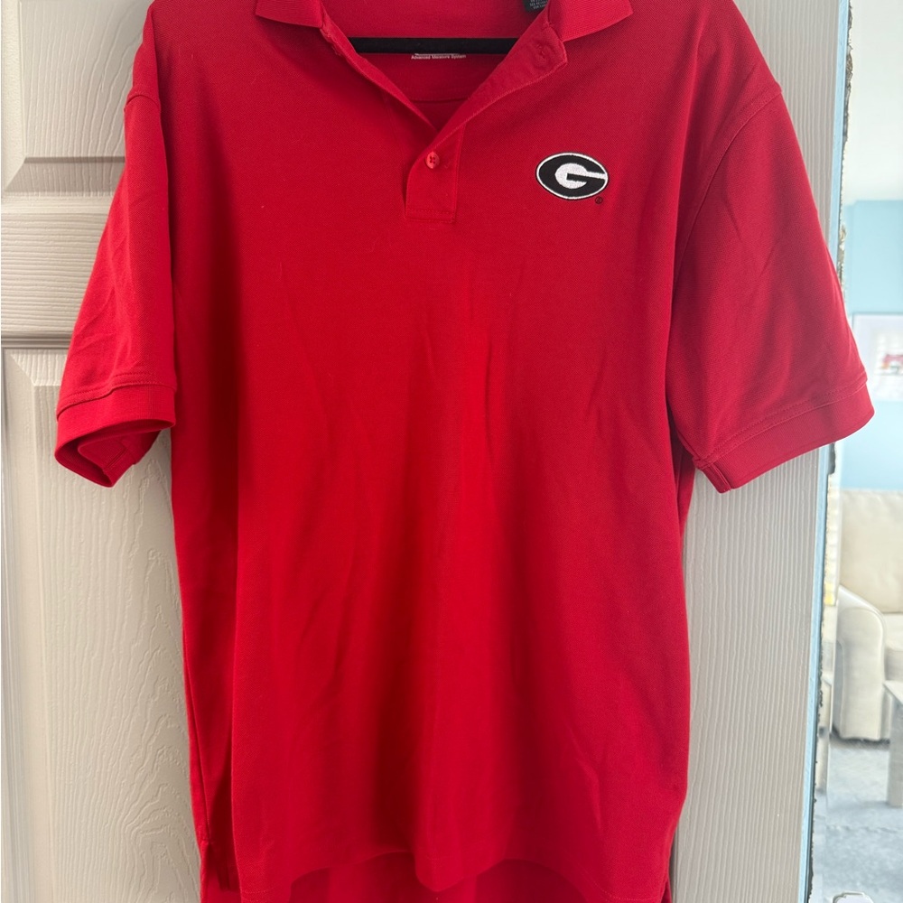 Men's Red Polo Shirt - Georgia UGA - Size Large